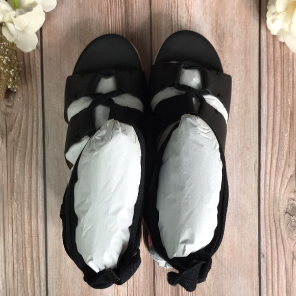 Patricia Nash Black Leather Wedge Sandals 6M - Picture 4 of 8